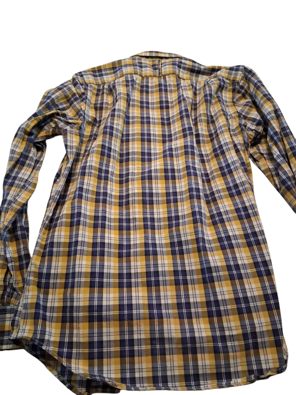 Banana Republic Plaid Button-Down Shirt in Yellow and Navy